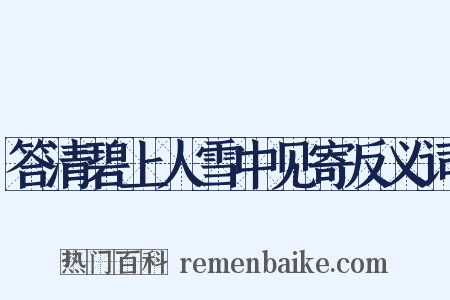 答清碧上人雪中见寄反义词是什么意思的图片